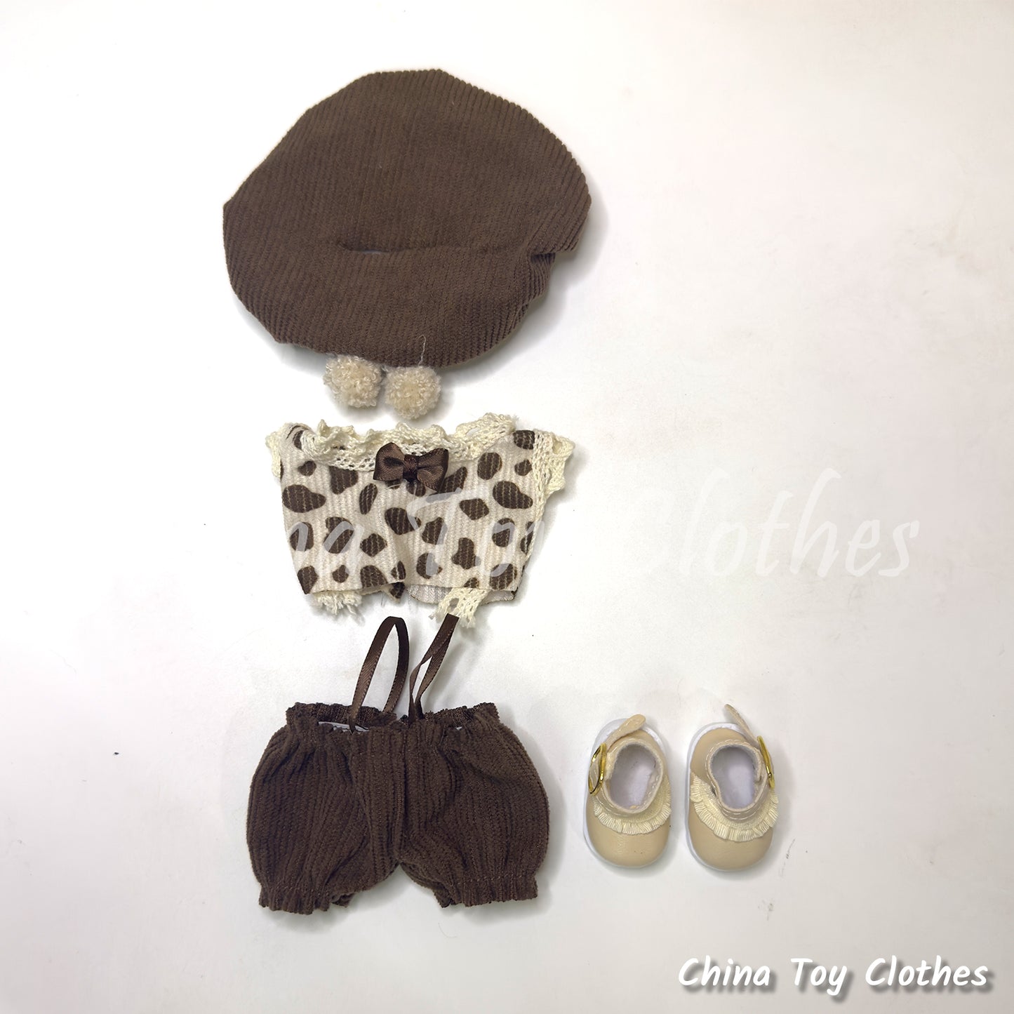 LABUBU 17cm The Monsters Plush Doll Replacing Clothes Cute Europe Style Outfit Hat Shoes Camera NO TOY