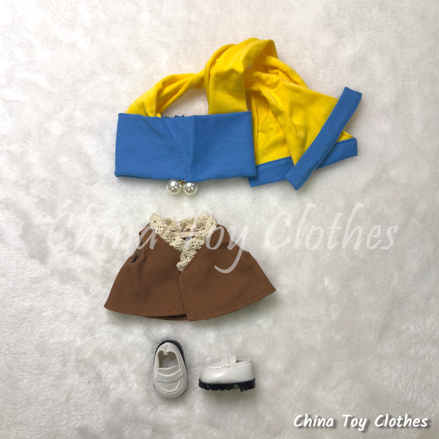LABUBU 17cm The Monsters Plush Doll Clothes The Girl with a Pearl Earring NO TOY