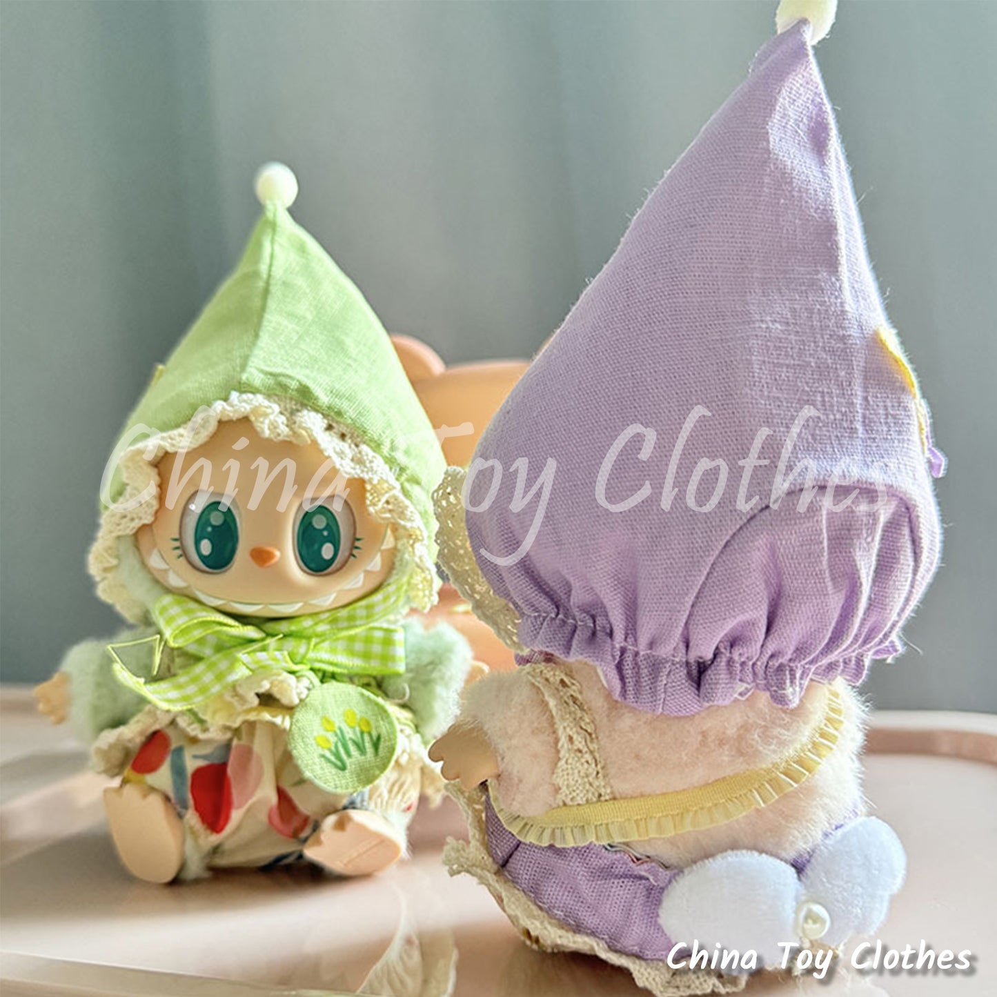 LABUBU 17cm The Monsters Plush Doll Clothes Lovely Witch Girl Suit NO TOY