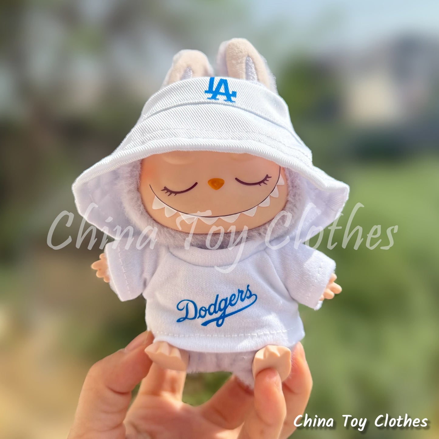 LABUBU 17cm The Monsters Plush Doll Replacing Clothes Dodgers Sportswear Outfit NO TOY