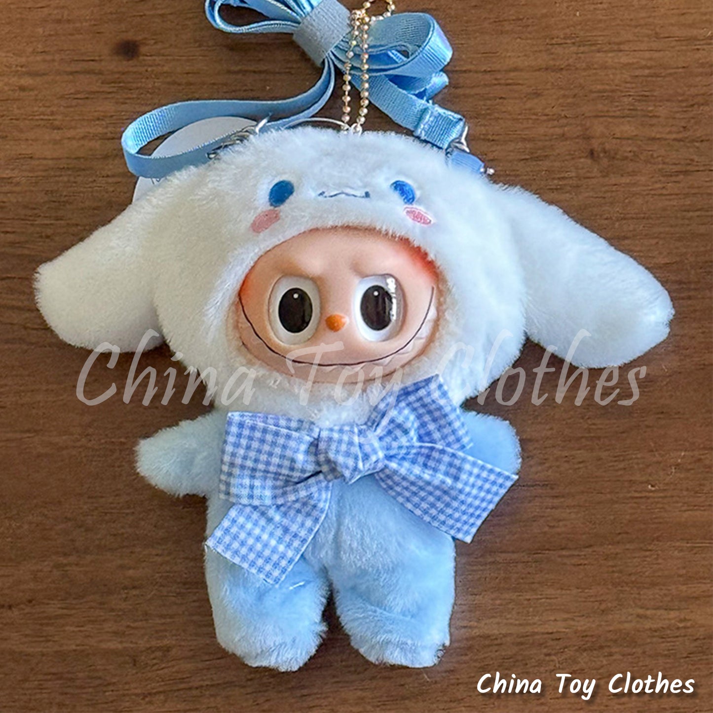 LABUBU 17cm 7inch The Monsters Plush Doll Clothes Adorable Cartoon Outfit NO TOY