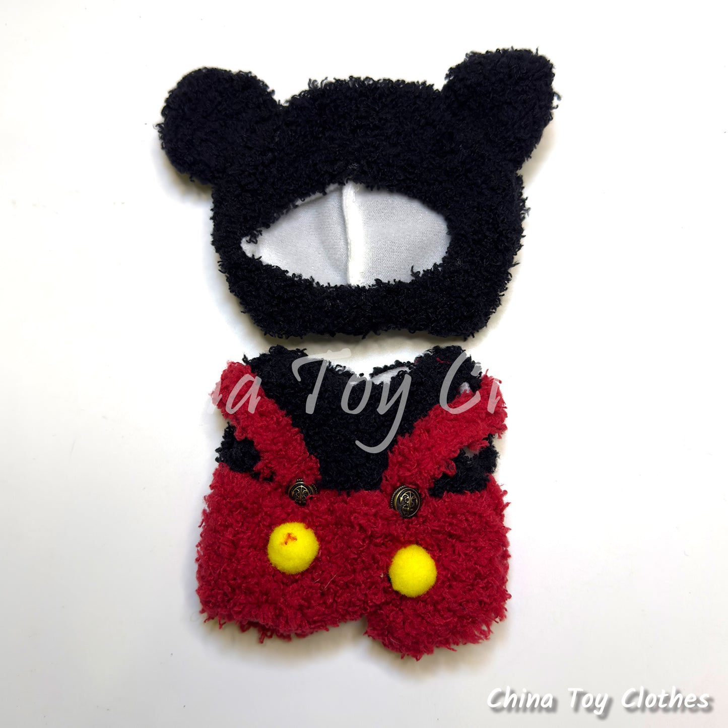 LABUBU 17cm 7inch The Monsters Plush Doll Clothes Handmade Mickey Mouse Outfit NO TOY
