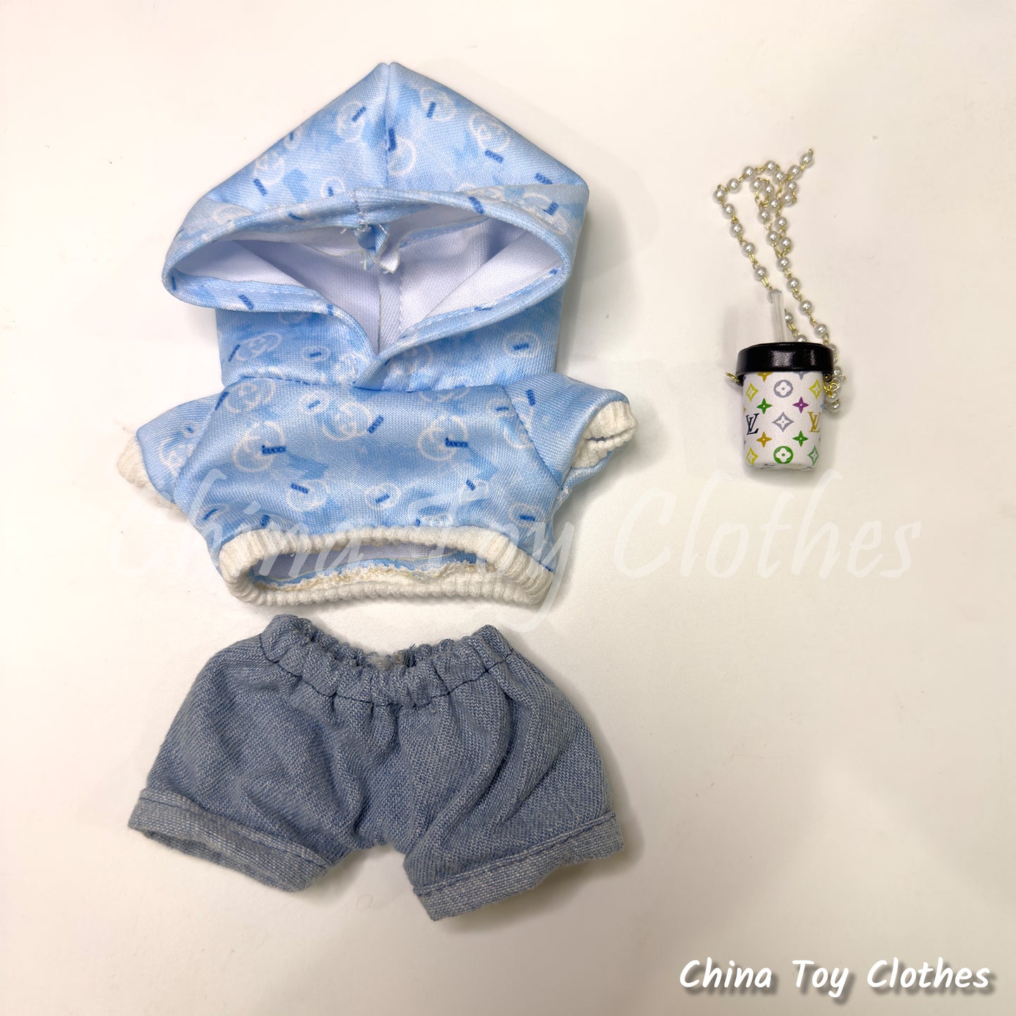LABUBU 17cm 怪獸毛絨公仔衣帥哥漫畫風格 4 件套無玩具