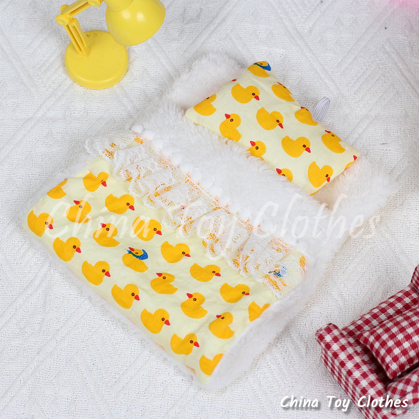 LABUBU 17cm The Monsters Plush Doll Accessories Lovely Sleeping Bed and Pajamas NO TOY