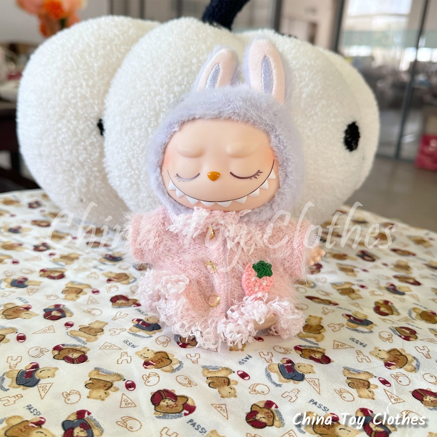 LABUBU 17cm Les Monstres Vêtements de Poupée en Peluche Vêtements Adorables en Peluche Carotte PAS DE JOUET