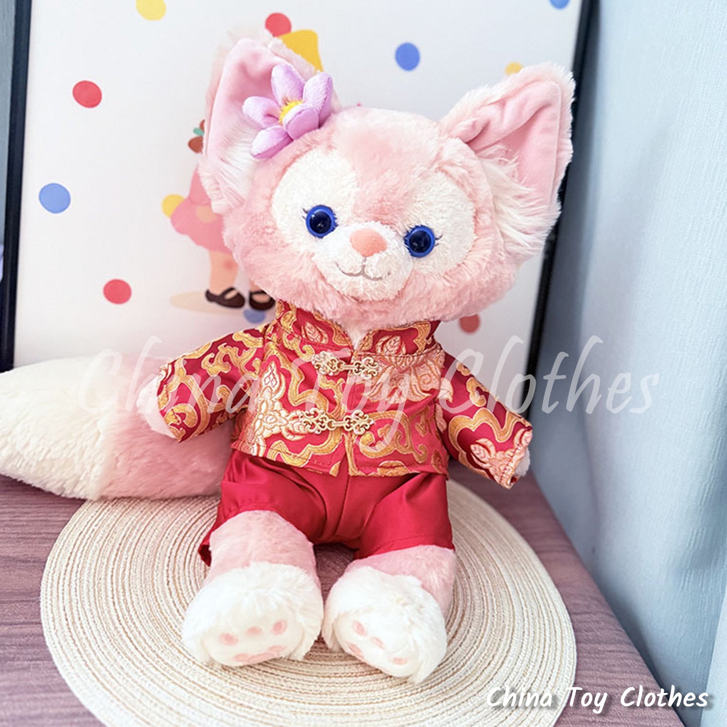 LABUBU 38cm 15inch The Monsters Plush Doll Clothes Handmade Traditional China Wedding Dress NO TOY