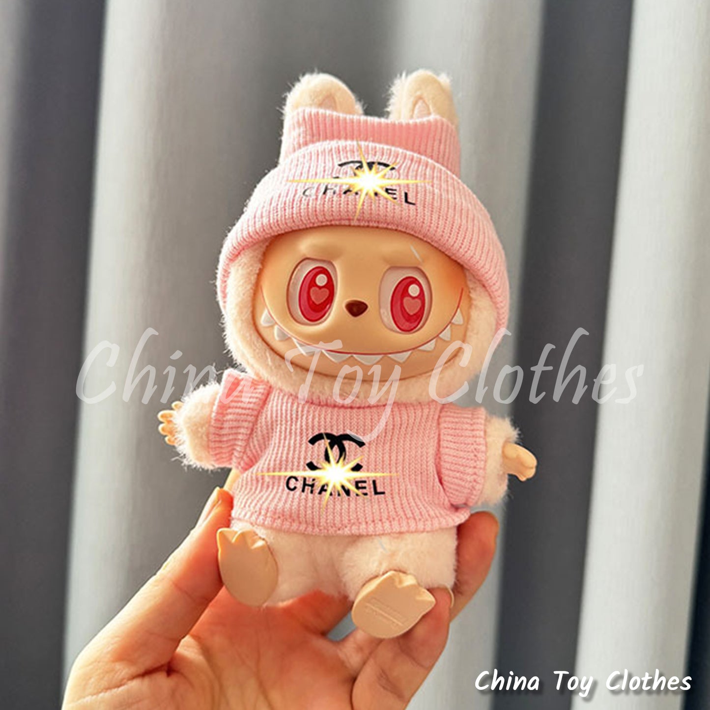 LABUBU 17cm The Monsters Plush Doll Clothes Lovely Leisure Rich Doll Suit NO TOY