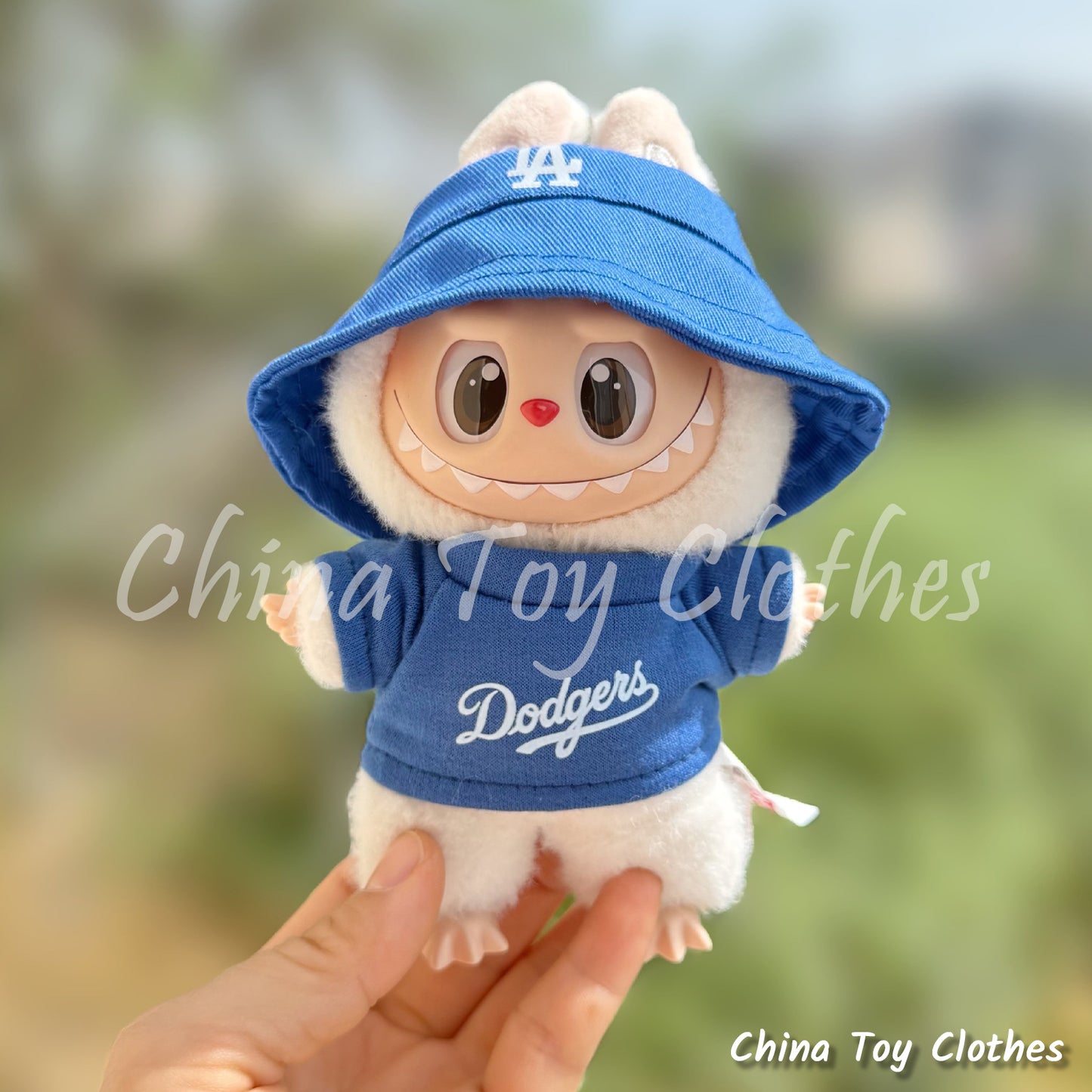 LABUBU 17cm The Monsters Plush Doll Replacing Clothes Dodgers Sportswear Outfit NO TOY
