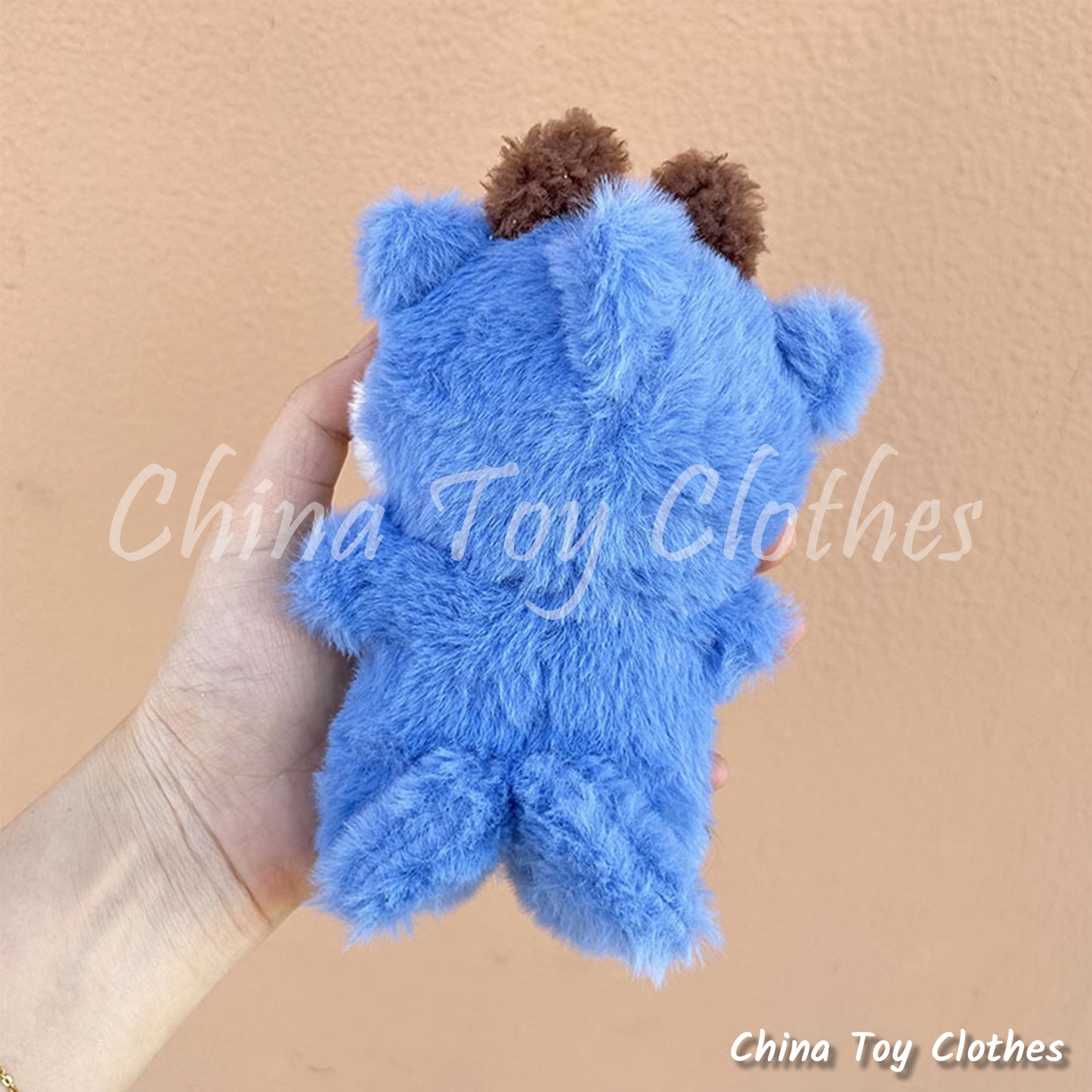 LABUBU 17cm Les Monstres Peluche Poupée Vêtements Adorable Bleu Gura Sharky Costume PAS DE JOUET