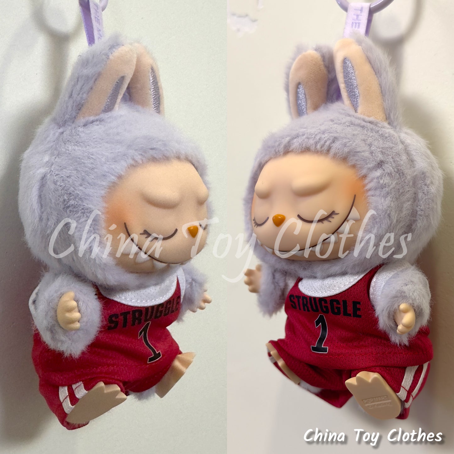LABUBU 17cm Les Monstres Peluche Poupée Vêtements Lutte N°1 Basketball Sportsware PAS DE JOUET