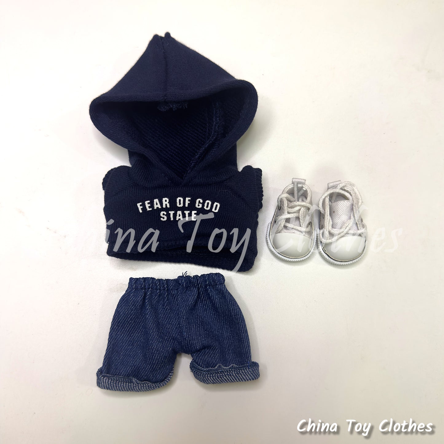 LABUBU 17cm 7inch The Monsters Plush Doll Replacing Clothes Fear Leisure Hoodie Jeans  NO TOY