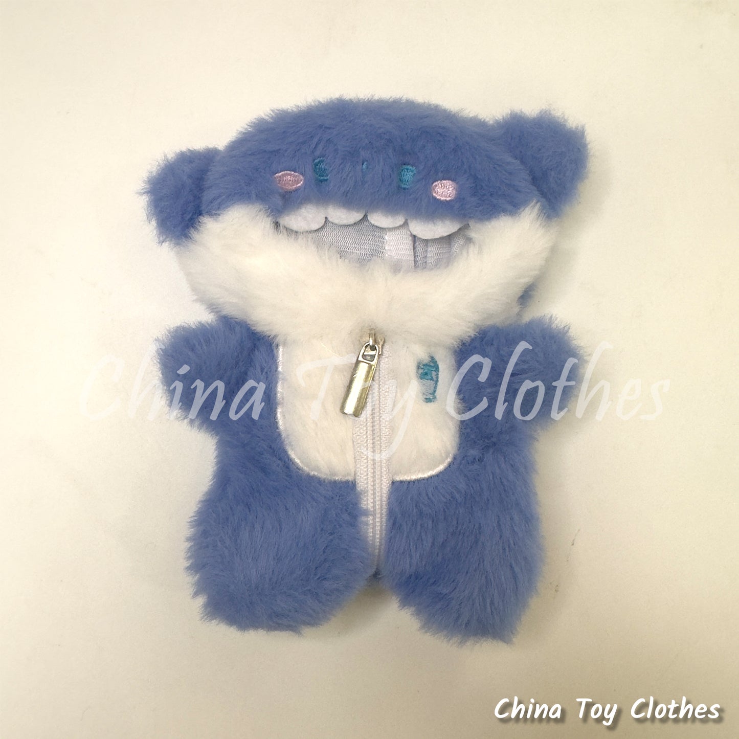 LABUBU 17cm The Monsters Plush Doll Clothes Adorable Blue Gura Sharky Suit NO TOY