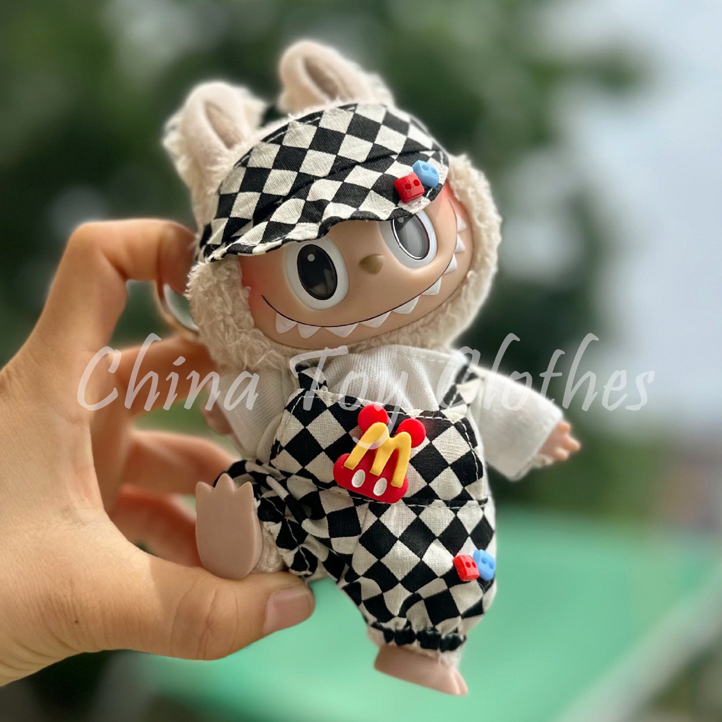 LABUBU 17cm The Monsters Plush Doll Clothes Cute & Lovely Mcdonald's Suit 3 pcs in a set NO TOY