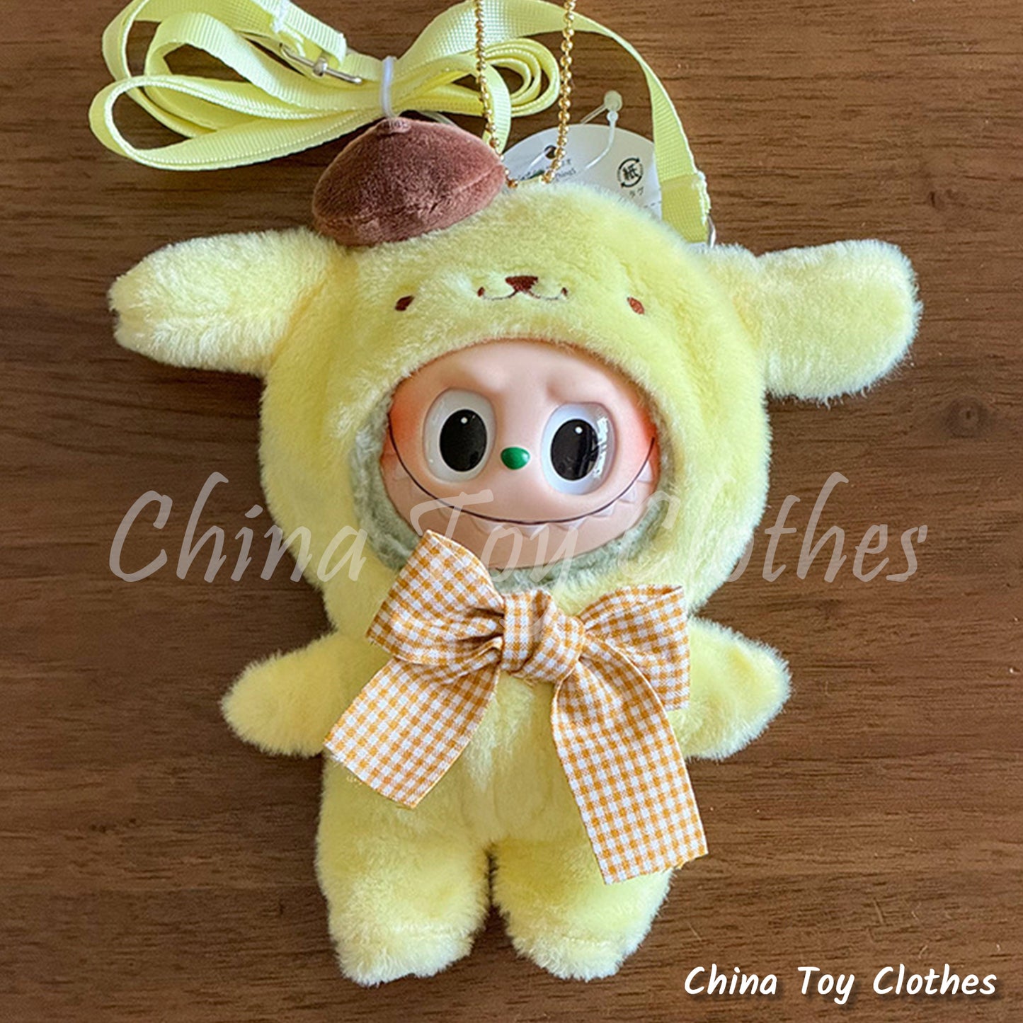 LABUBU 17cm 7inch The Monsters Plush Doll Clothes Adorable Cartoon Outfit NO TOY