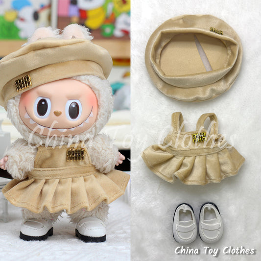 LABUBU 17cm Les Monstres Peluche Poupée Vêtements Rich Guy Femme Fille GG Costume PAS DE JOUET