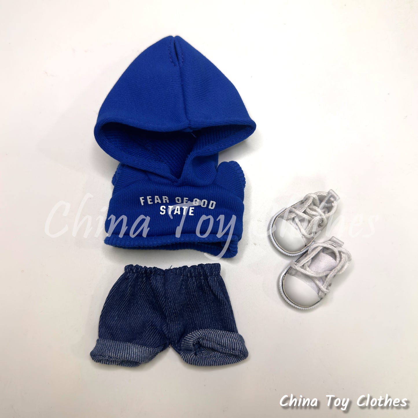 LABUBU 17cm 7inch The Monsters Plush Doll Replacing Clothes Fear Leisure Hoodie Jeans  NO TOY