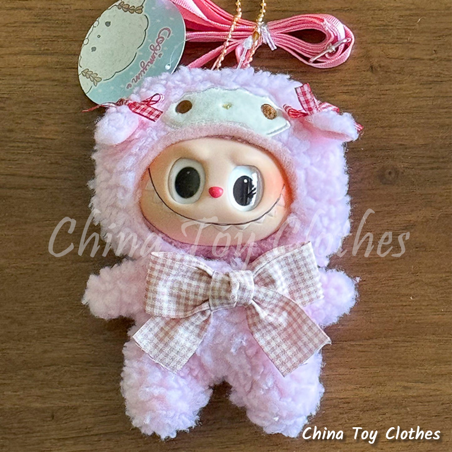 LABUBU 17cm 7inch The Monsters Plush Doll Clothes Adorable Cartoon Outfit NO TOY