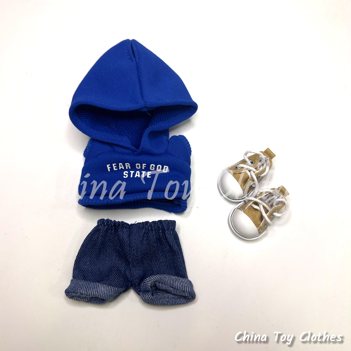 LABUBU 17cm 7inch The Monsters Plush Doll Replacing Clothes Fear Leisure Hoodie Jeans  NO TOY