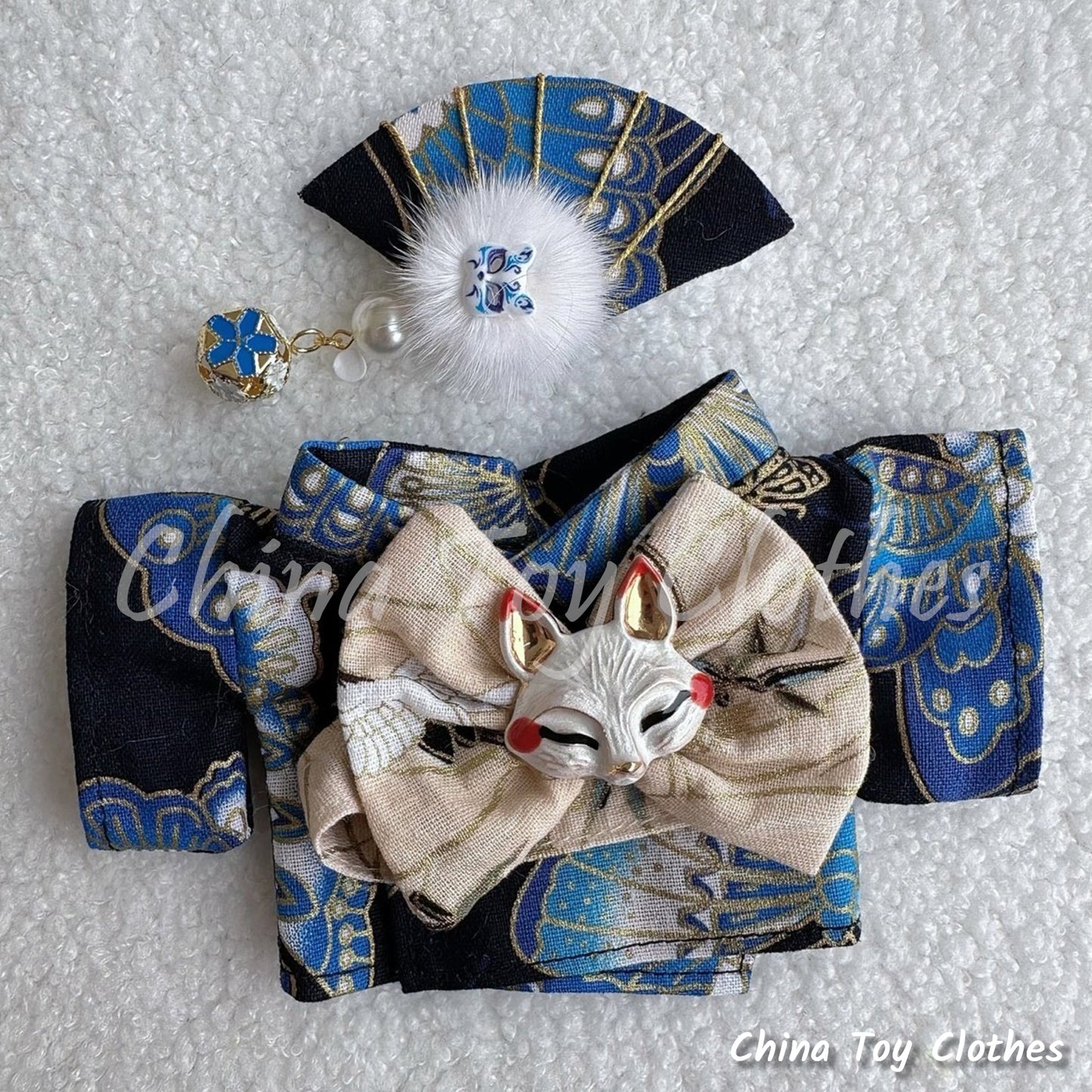 LABUBU 17cm The Monsters Plush Doll Clothes Lovely Japanese Girl Style Kimono NO TOY