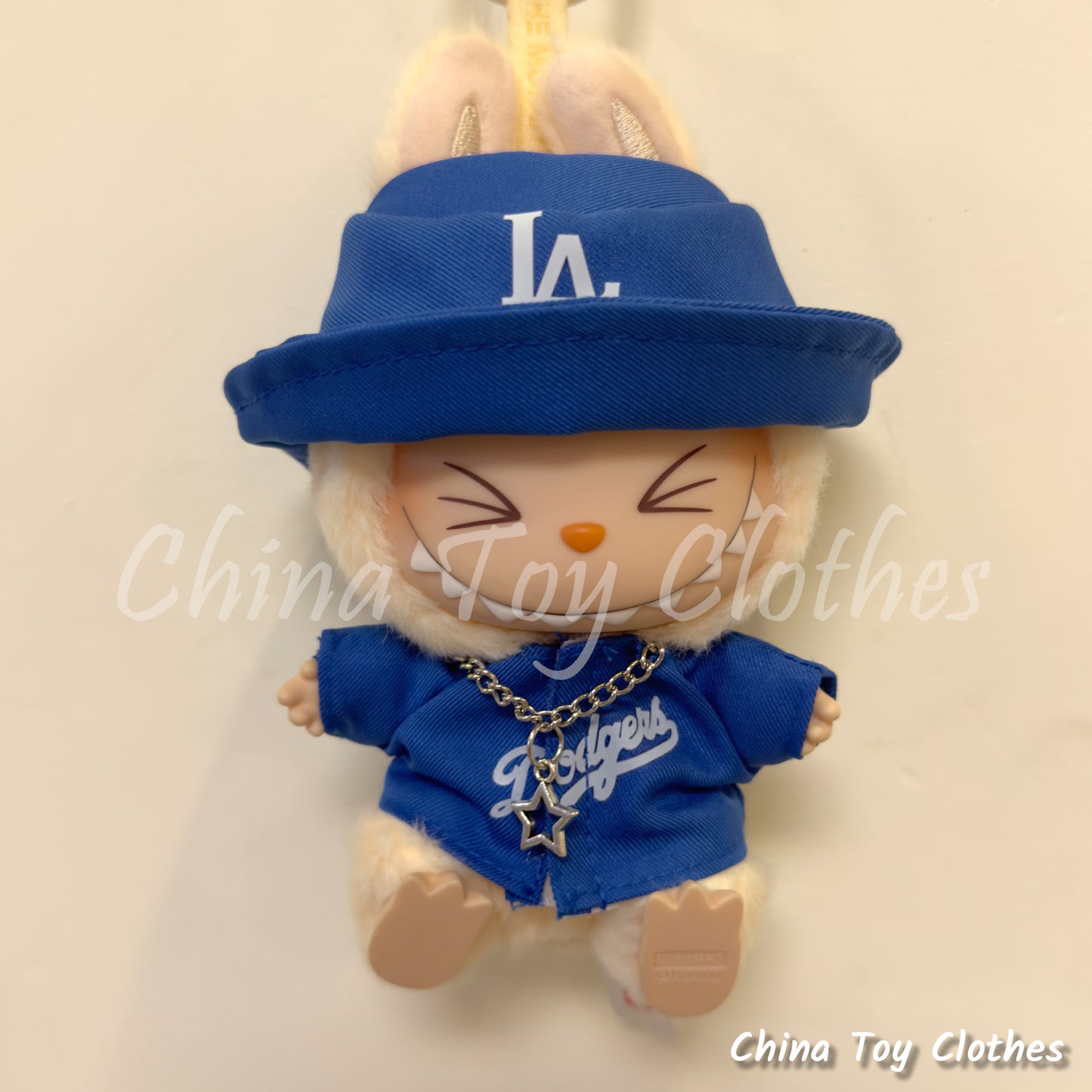 LABUBU 17cm 7" The Monsters Plush Doll Replacing Clothes No. 5 FREEMAN Baseball Sportswear Outfit NO TOY