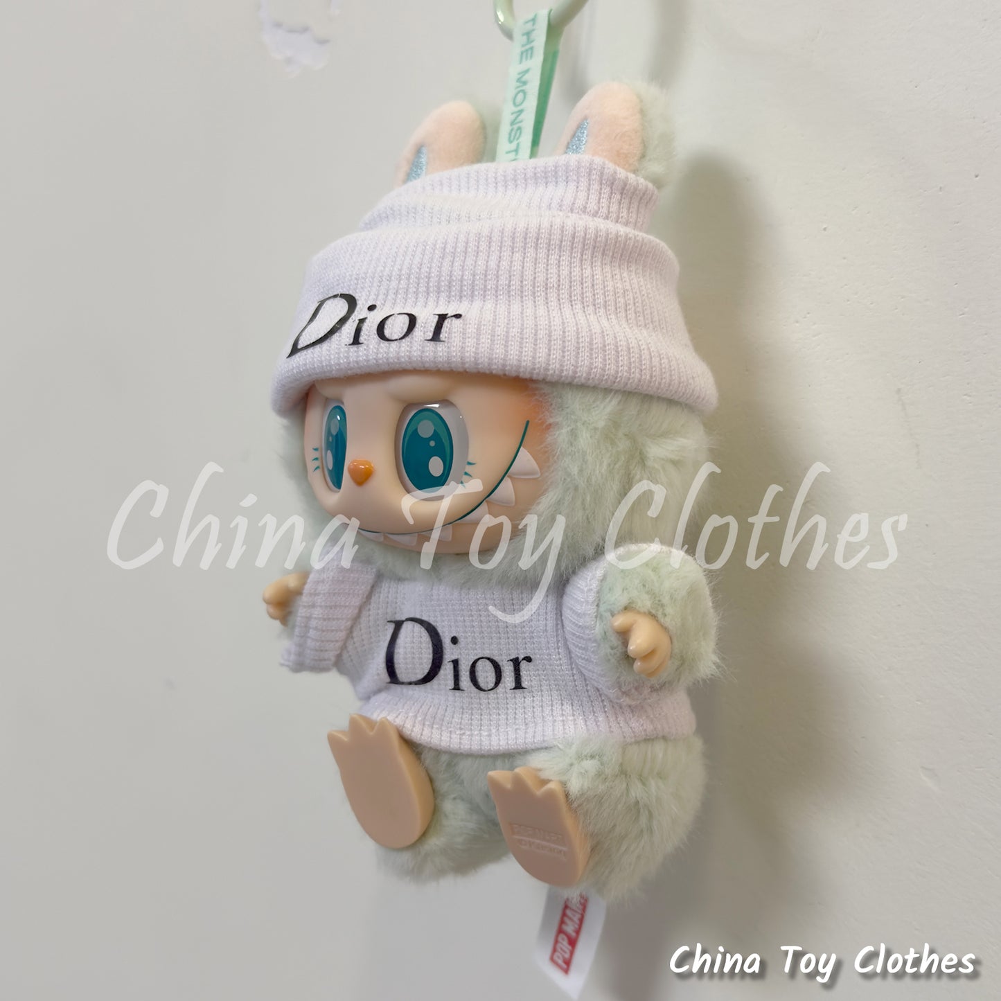 New Arrival LABUBU 17cm 7" The Monsters Plush Doll Clothes White Rich Lady Leisure Suit NO TOY