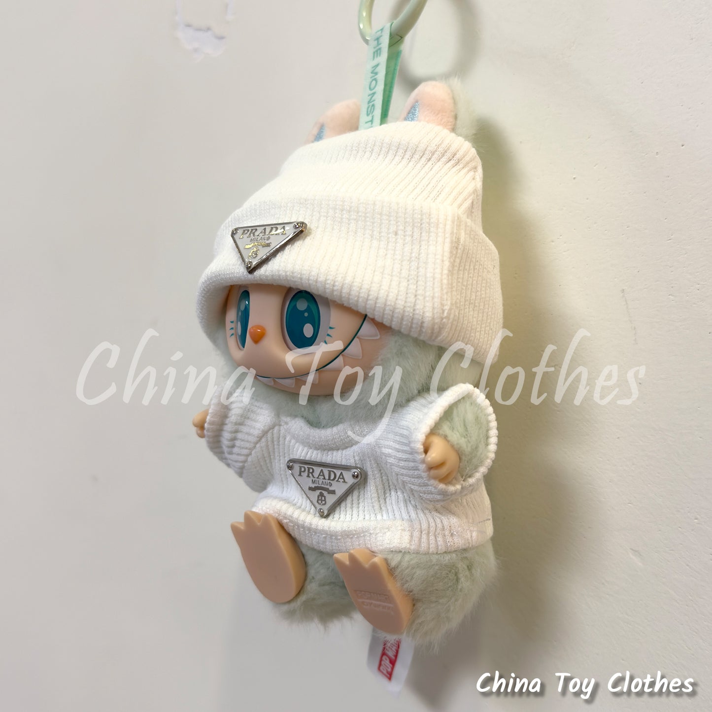 New Arrival LABUBU 17cm 7" The Monsters Plush Doll Clothes White Rich Lady Leisure Suit NO TOY