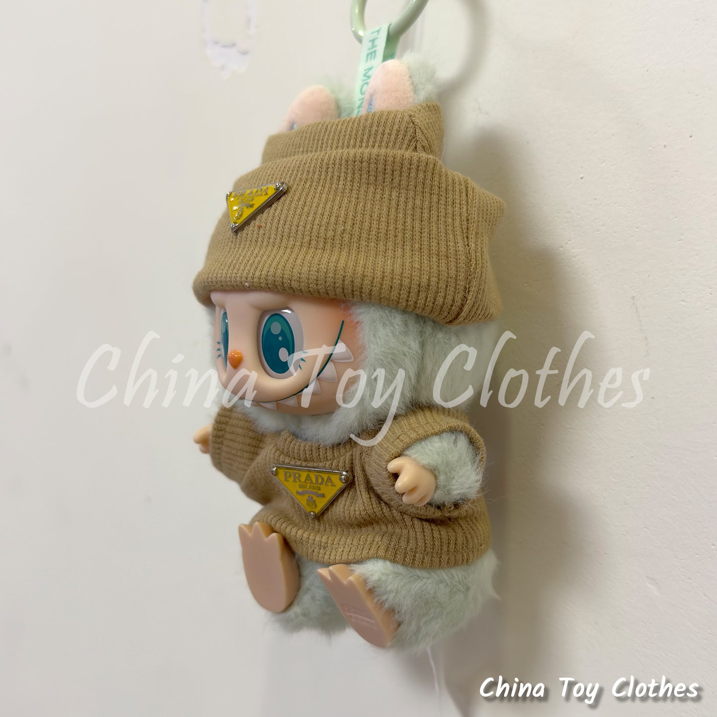 New Arrival LABUBU 17cm 7" The Monsters Plush Doll Clothes Beige Rich Lady Leisure Suit NO TOY