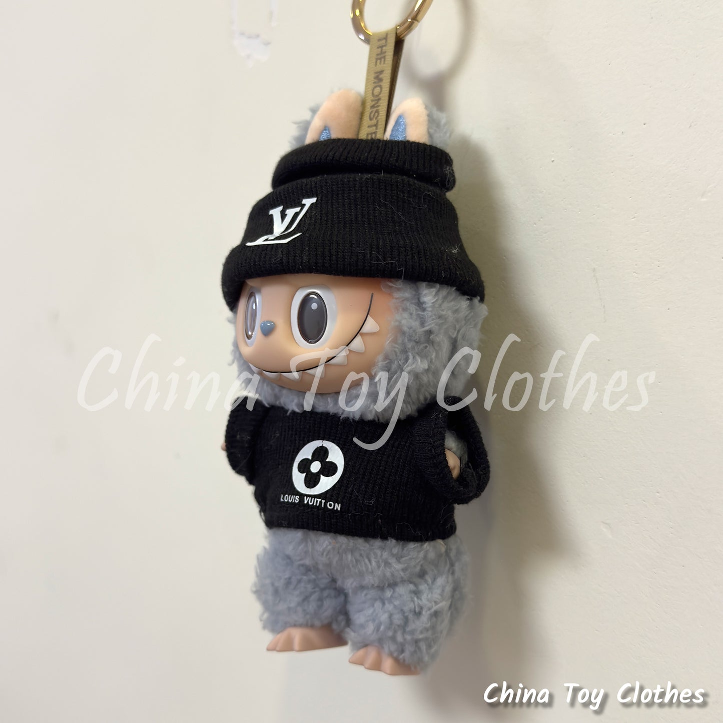 New Arrival LABUBU 17cm 7" The Monsters Plush Doll Clothes Black Rich Lady Leisure Suit NO TOY