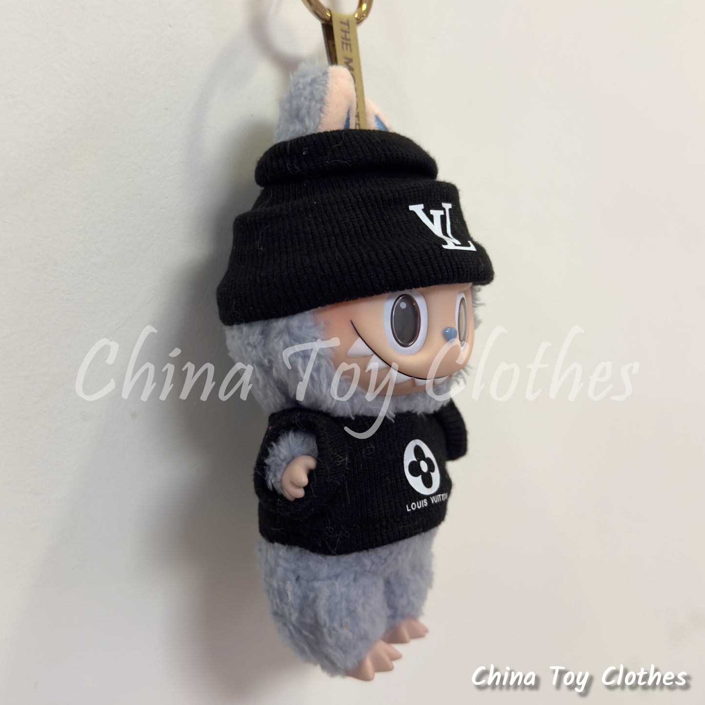New Arrival LABUBU 17cm 7" The Monsters Plush Doll Clothes Black Rich Lady Leisure Suit NO TOY