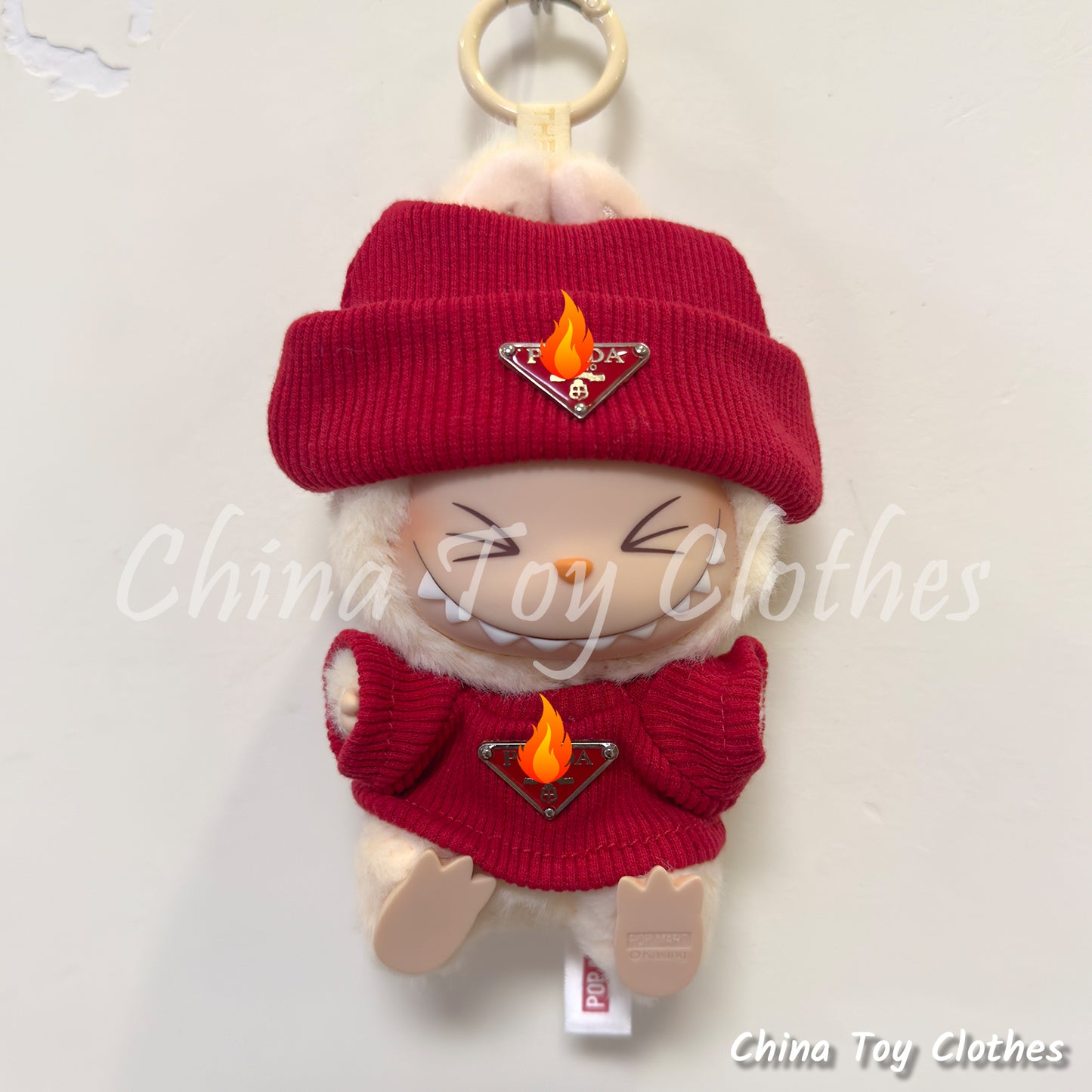 LABUBU 17cm 怪獸毛絨公仔衣帥哥漫畫風格 4 件套無玩具