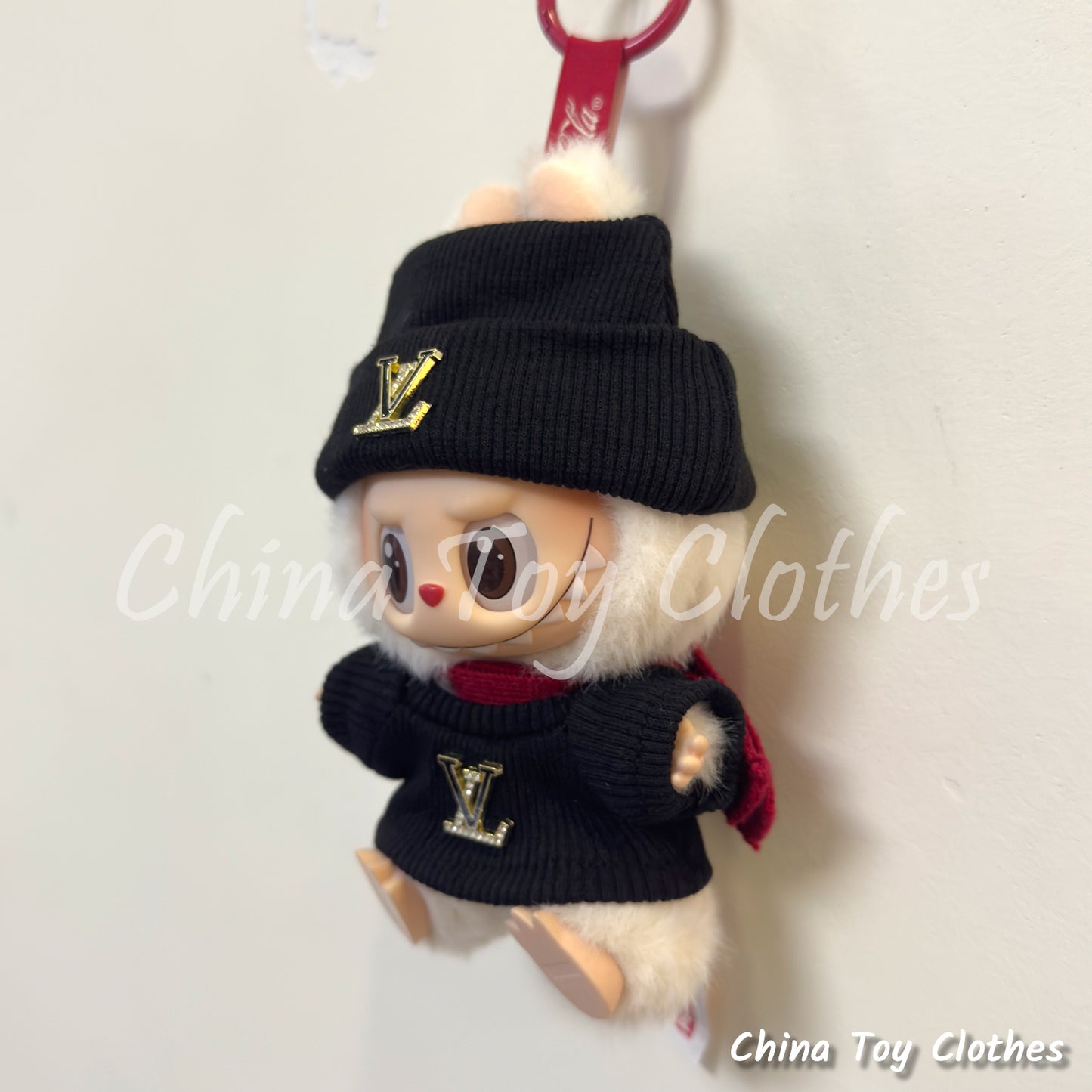 LABUBU 17cm 怪獸毛絨公仔衣帥哥漫畫風格 4 件套無玩具