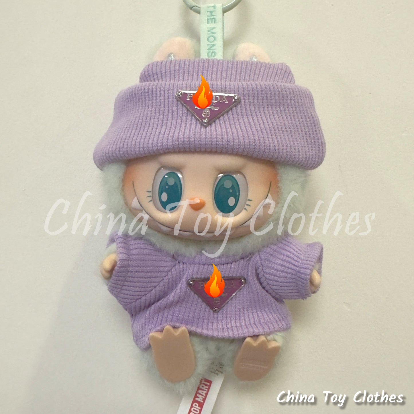 LABUBU 17cm 怪獸毛絨公仔衣帥哥漫畫風格 4 件套無玩具