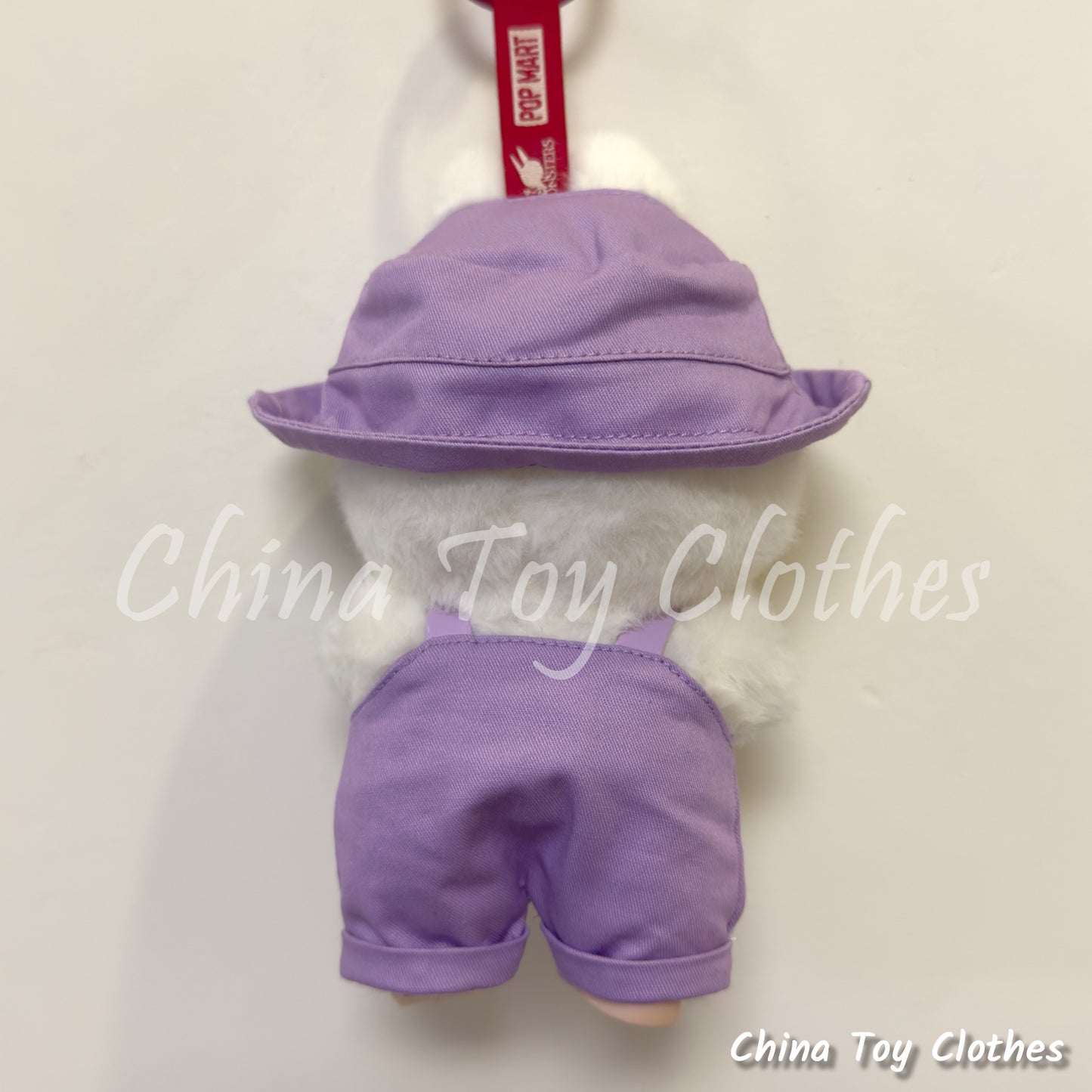 LABUBU 17cm 7" The Monsters Plush Doll Clothes Rich Guy Purple Leisure suit NO TOY