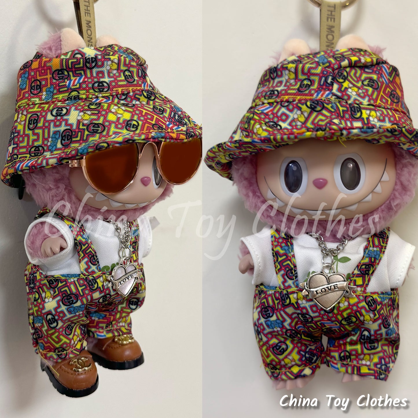 LABUBU 17cm Les Monstres Peluche Poupée Vêtements Beau Mec Style Manga 4 articles dans un costume PAS DE JOUET