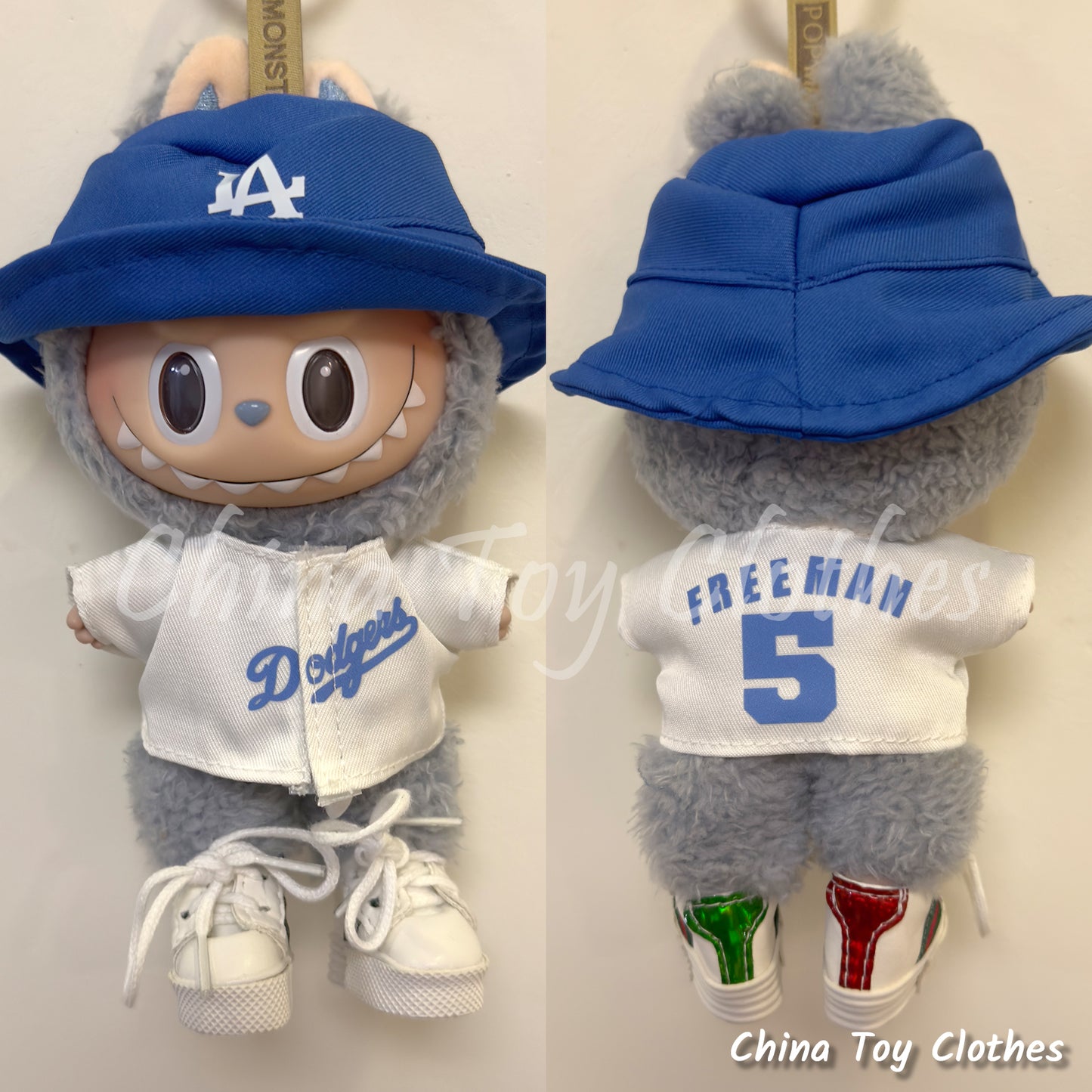 LABUBU 17cm 7" The Monsters Plush Doll Replacing Clothes No. 5 FREEMAN Baseball Sportswear Outfit NO TOY