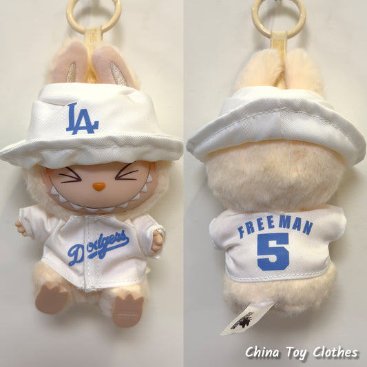 LABUBU 17cm 7" The Monsters Plush Doll Replacing Clothes No. 5 FREEMAN Baseball Sportswear Outfit NO TOY