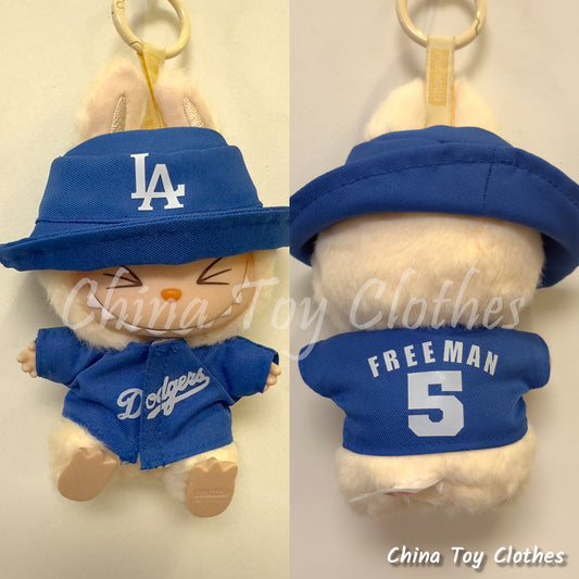 LABUBU 17cm 7" The Monsters Plush Doll Replacing Clothes No. 5 FREEMAN Baseball Sportswear Outfit NO TOY