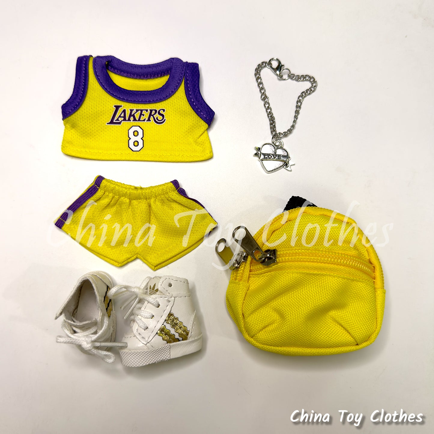LABUBU 17 公分怪獸毛絨玩偶衣服金塊隊 15 號籃球運動服無玩具
